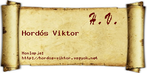 Hordós Viktor névjegykártya